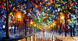 Snow Paintings - FIRST SNOW by Leonid Afremov